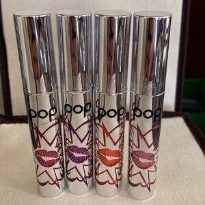 Pop Beauty Permanent Pout Matte Lip Paint Lipstick Bundle of 4 NEW no box